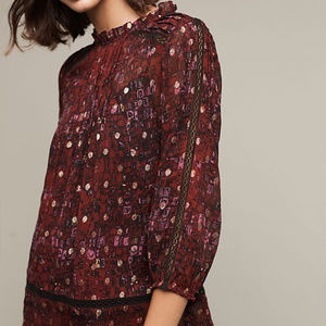 Anthropologie HD in Paris Winterberry blouse